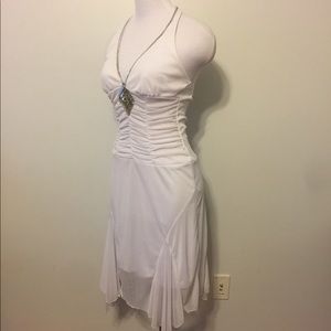 Sexy white halter dress